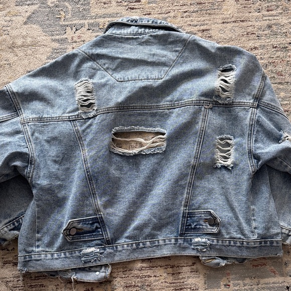 Vintage Distressed Denim Jacket - Picture 4 of 4